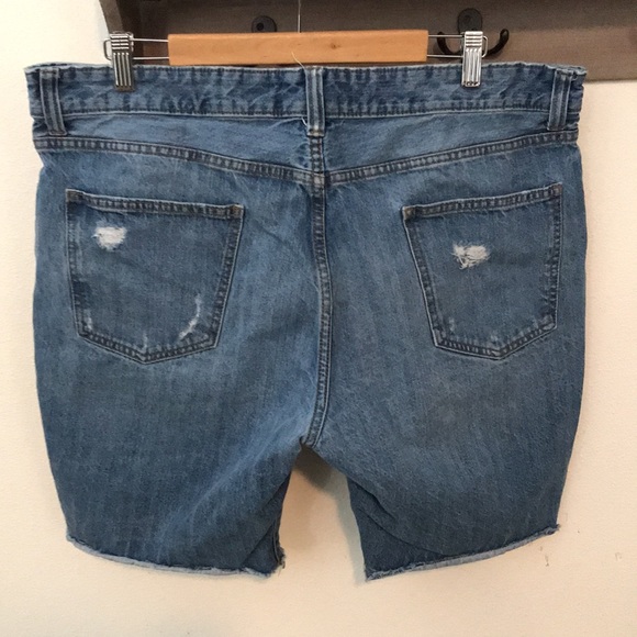 American Rag blue distressed/patched jean shirts size 38 - Picture 2 of 6